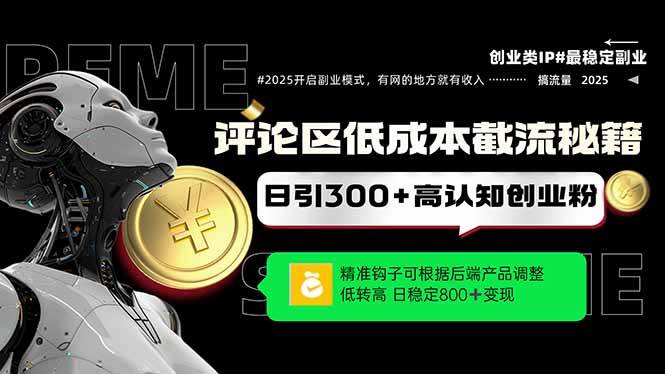 (5.17)评论区低成本引流秘籍，精准钩子直击用户，单账号日增300+创业粉，日稳