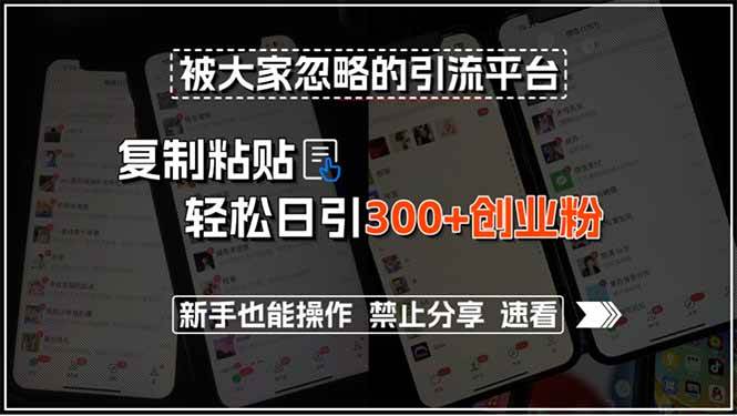 (7.20)被大家忽略的引流平台,复制粘贴轻松日引300+创业粉,新手也能操作,禁