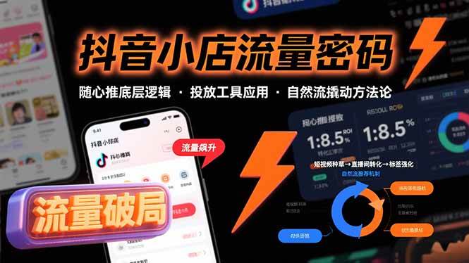 (8.14)抖音小店流量密码,随心推底层逻辑,投放工具应用,自然流撬动核心方法论