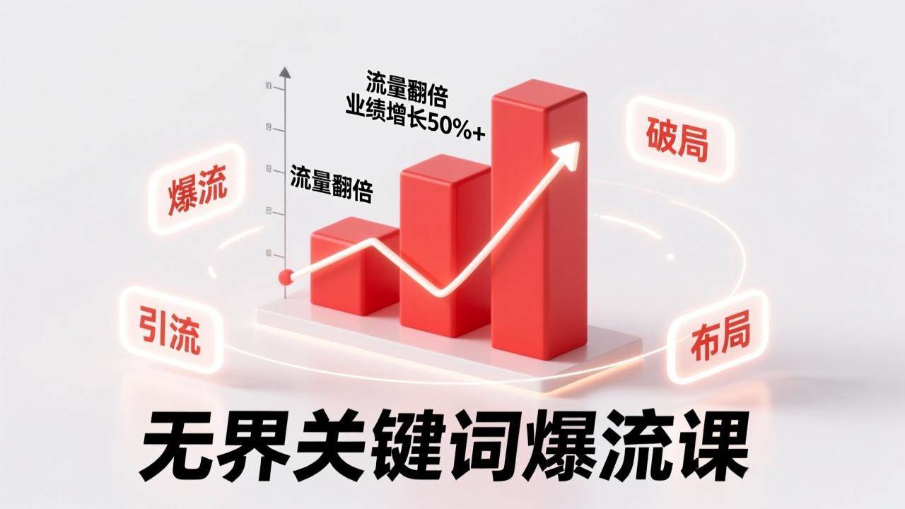 (1.11)无界关键词爆流课，破局布局逻辑、阶段精准引流，实现流量翻倍，店铺业绩增长50%+。